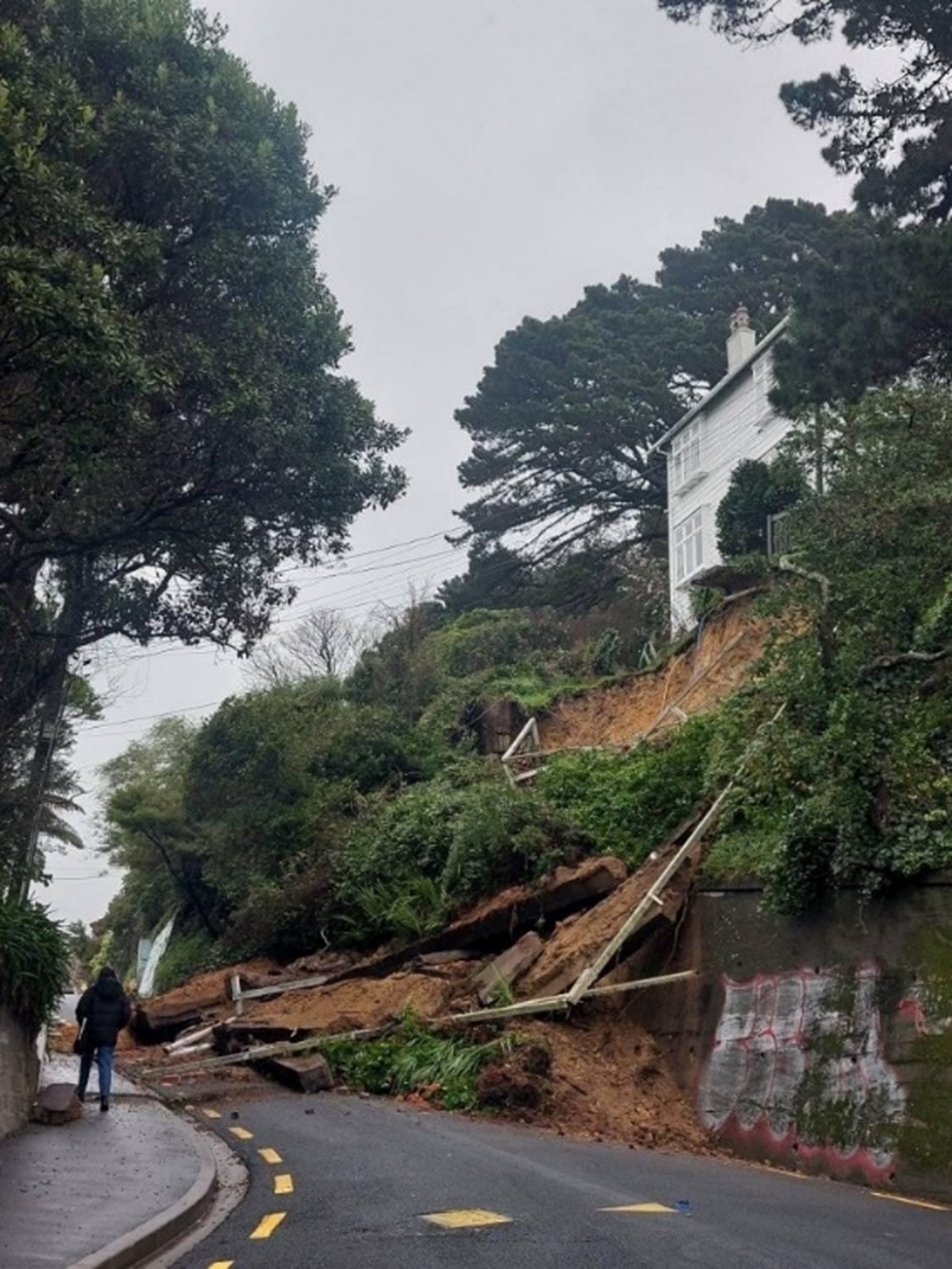 The 8 August 2022 landslide on The Terrace in Wellington. 