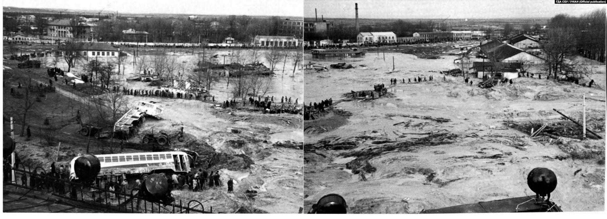 The aftermath of the 13 March 1961 Kurenivka mudslide in Ukraine. 