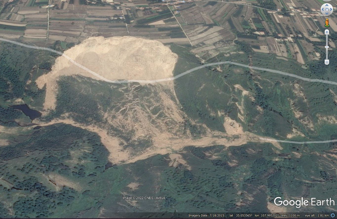 The mining-induced landslide close to Shuiliandong in China. 