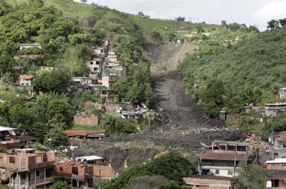 The aftermath of the 1988 landslide at Niteroi in Brazil. 