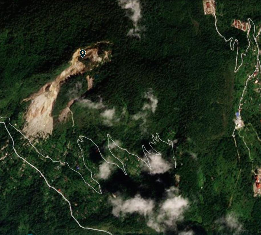 Planet Labs image of the Gaguney landslide in India, collected on 15 October 2022.