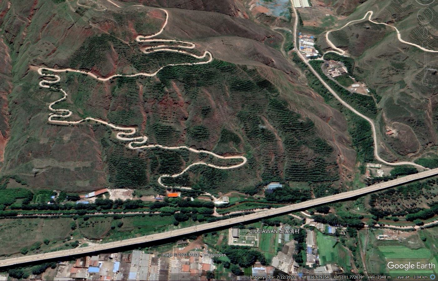 The site of the 22 September 2022 Jiujiawan landslide in China,
