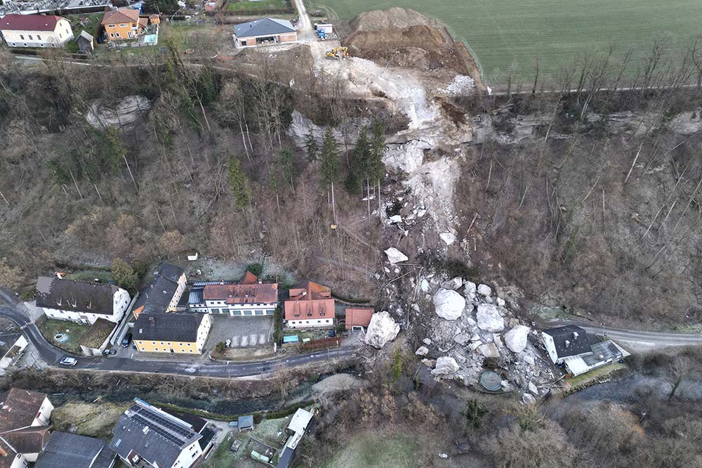 The aftermath of the rockfall at Steyr in Austria. 