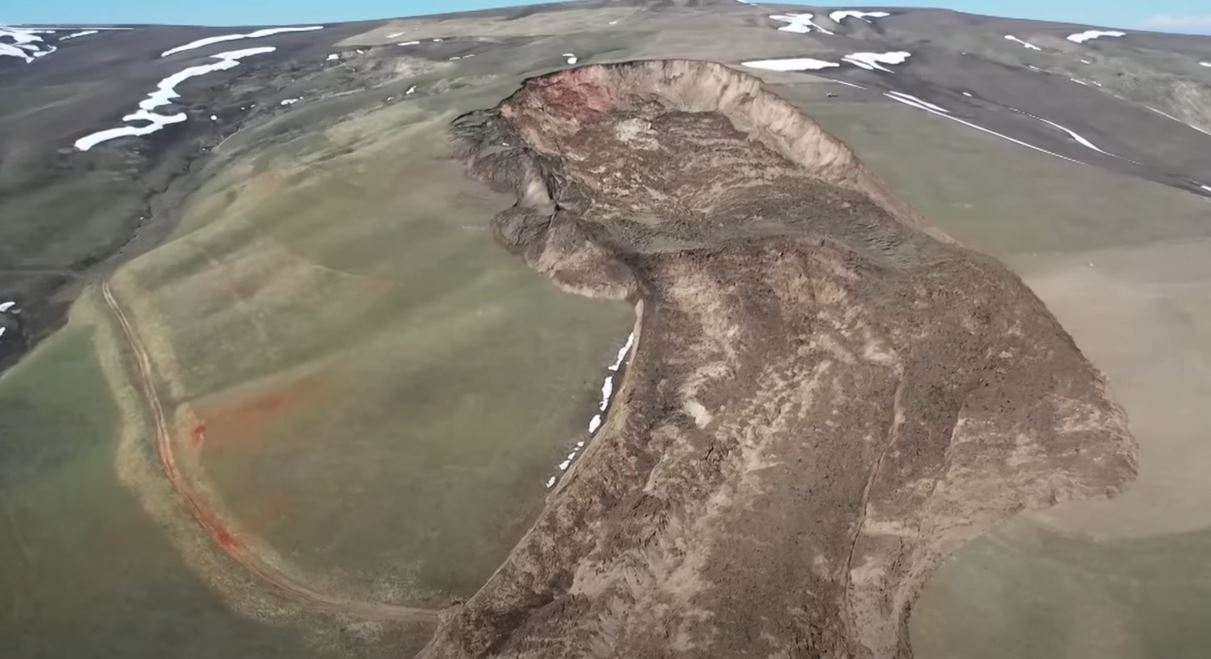 The source area of the 22 March 2023 landslide at Karl-Marx in Jalpak-Tash rural municipality in Kyrgyzstan. 