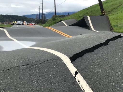The aftermath of the landslide in Novato, California. 