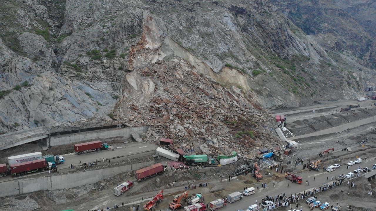 The 18 April 2023 landslide at Torkham in Pakistan. 