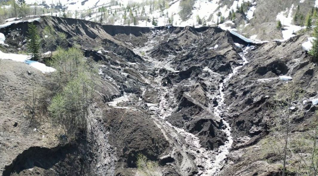 The source area of the Mount Saint Helens landslide 0n 14 May 2023.