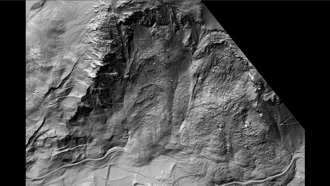 A post-failure Lidar image of the aftermath of the 15 June 2023 landslide at Brienz-Brinzauls in Switzerland.