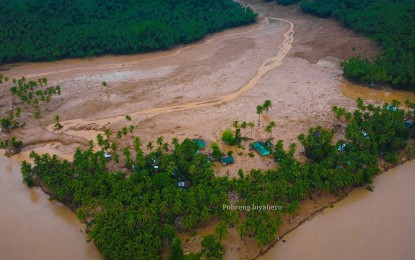 The aftermath of the landslide at Kantagnos village in Baybay City, Leyte, Philippines.