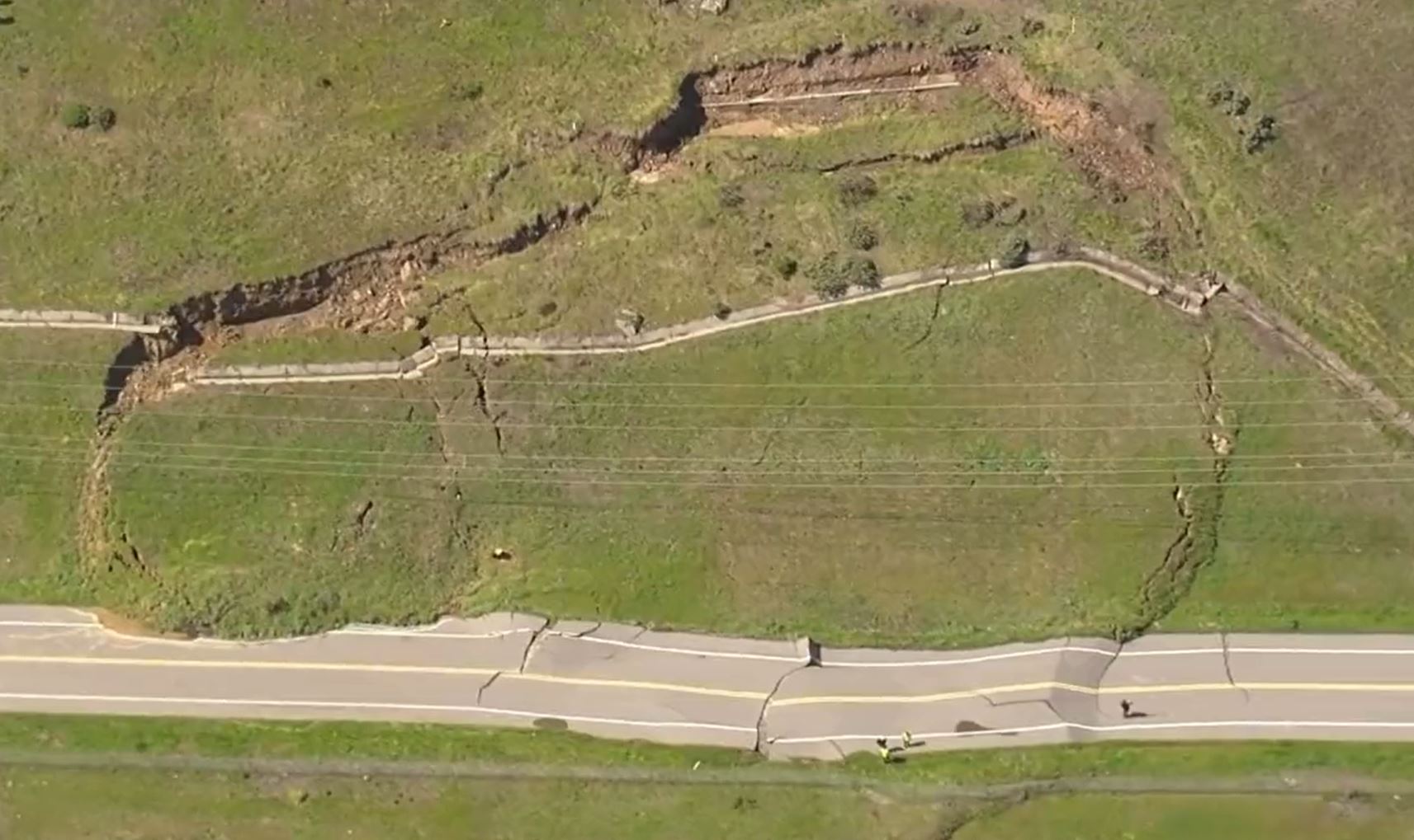 The landslide at Novato, California.