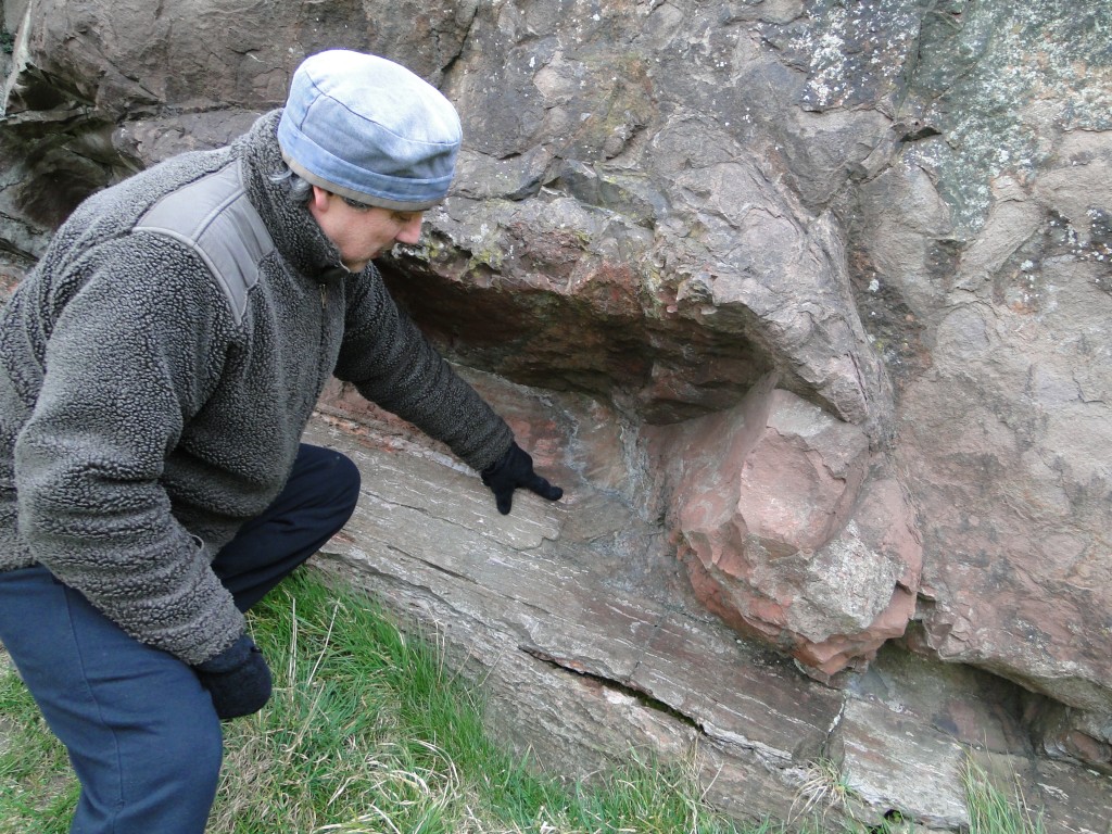 The bent-up sandstone in question