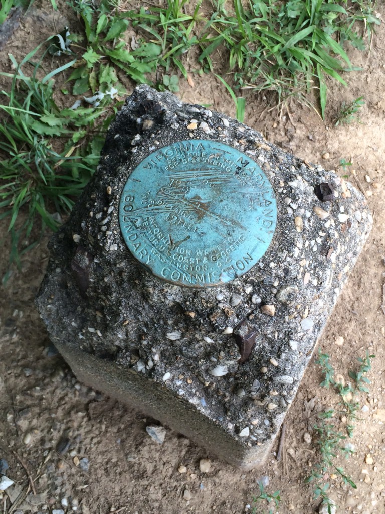 Benchmark by the southern boundary of Washington DC.