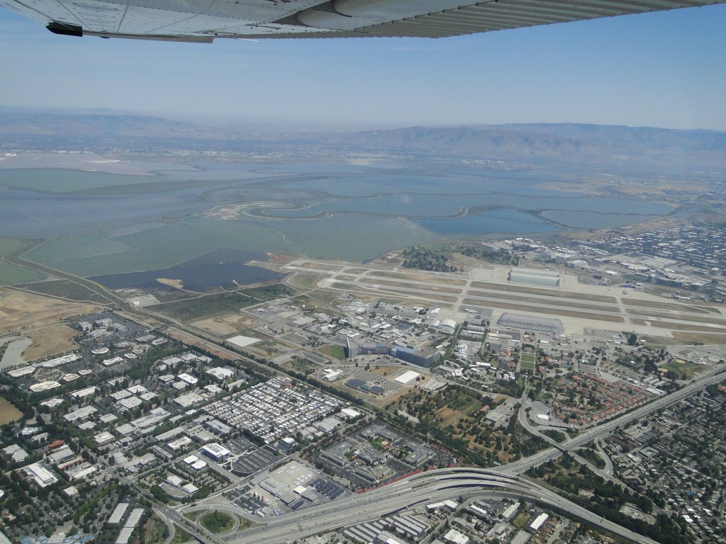 The south end of the Bay, with Moffat Airfield in the foreground.