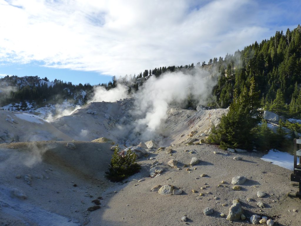 Taking in some sulfurous gases at Bumpass Hell, Lassen Volcanic National Park