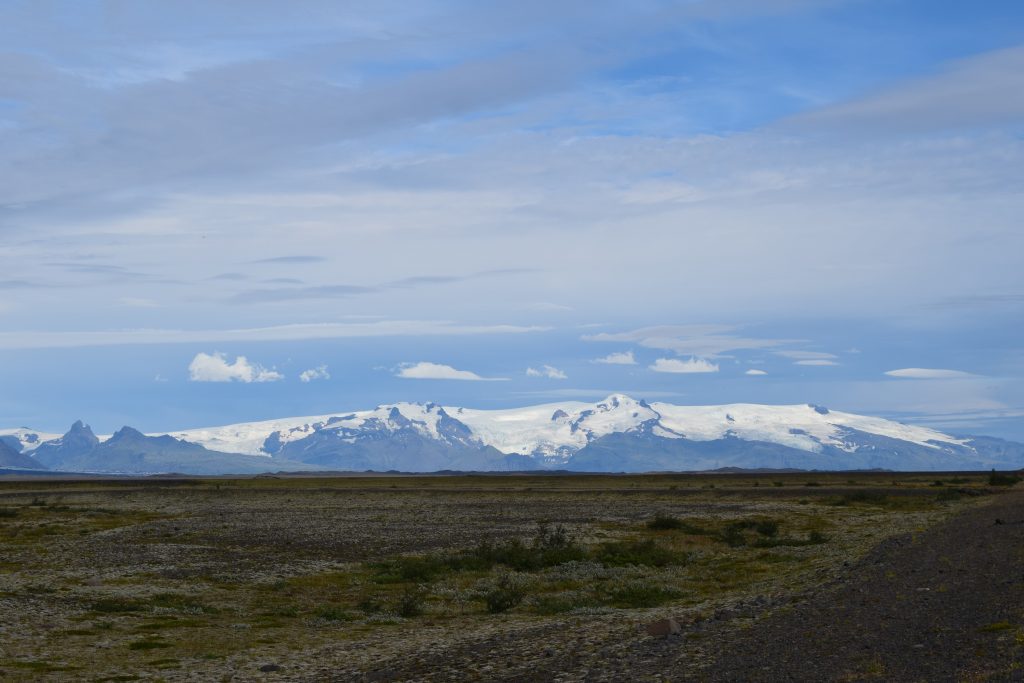 Vatnajökull National Park, home of several volcanoes (including Öræfajökull, to the right)