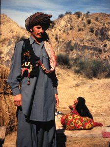 Nomadic camp near mine in Salt Range of Pakistan. Photograph by Carol Frost, 1979.