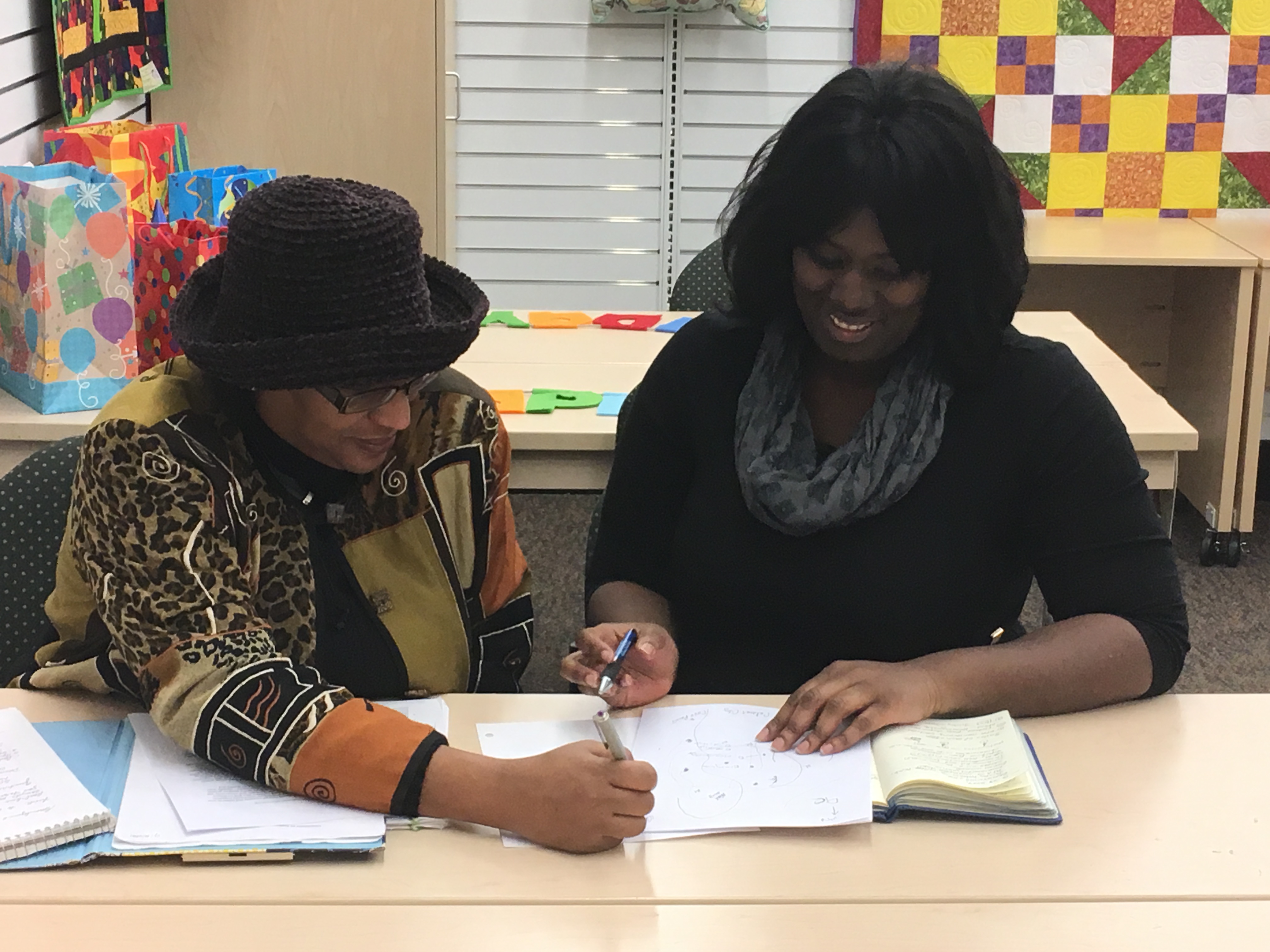 Kamita Gray and Akua Asa-awuku collaborate on a Thriving Earth Exchange project in Brandywine, MD.