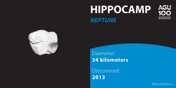 Neptune's moon Hippocamp was discovered by Hubble in 2013 and is only 34 kilometers wide