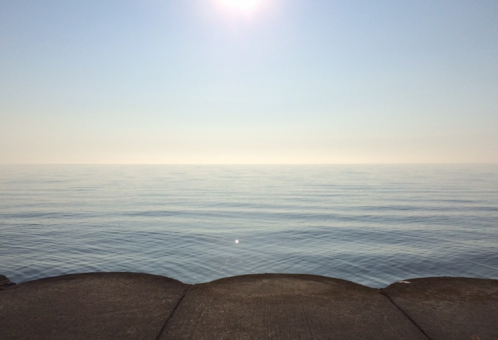 Lake Erie looking east from Luna Pier, Michigan (September 2015).