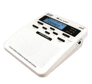 The Midland WR100 or WR300 are good NOAA Radios