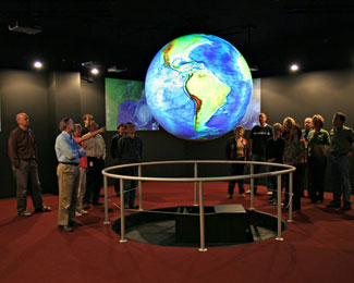 Science on a Sphere- An amazing educational tool. Developed by NOAA.