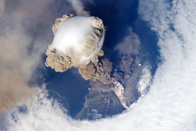 Sarychev Volcano on Russian Island of Mantua