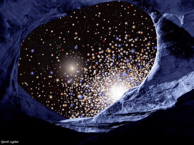 Inside view of a globular cluster from The Harvard-Smithsonian Center for Astrophysics.