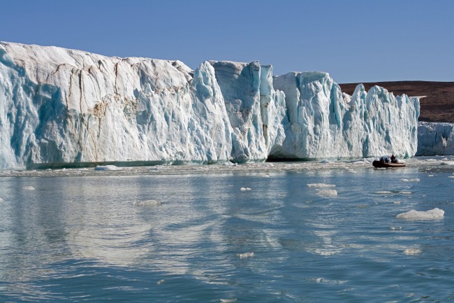This wall of ice is over 20 stories tall. Dan's picture from Greenland. (2007)