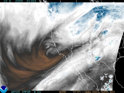Water Vapor Imagery of Western North America. (from NOAA)