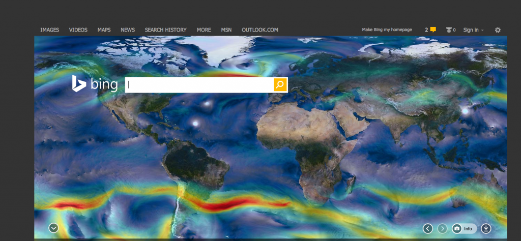 Bing.com celebrates it with this image of global winds.