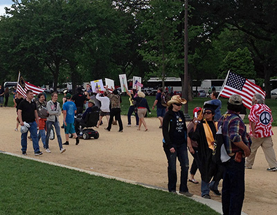 Operation American Spring had less than th eten million expected. Their calls for new followers were mainly met with questions about how to find the Smithsonian Metro stop or the porta- potties. Positive internet feedback likely led them to believe that they had an untold number of followers!