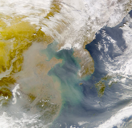 Soot over China from NASA's Terra/Aqua satellite. This is not just the exception, but the rule.
