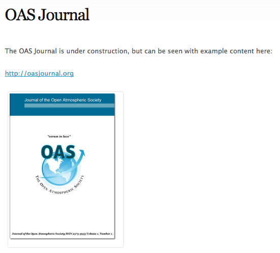 The OAS duly notes that their new journal has an ISSN number!