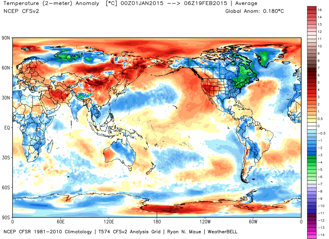 The cold in the Eastern U.S. is being overshadowed by extreme warmth in the Western U.S.
