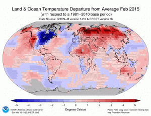 The intense cold over the Eastern U.S. was an eye popping anomaly in February.