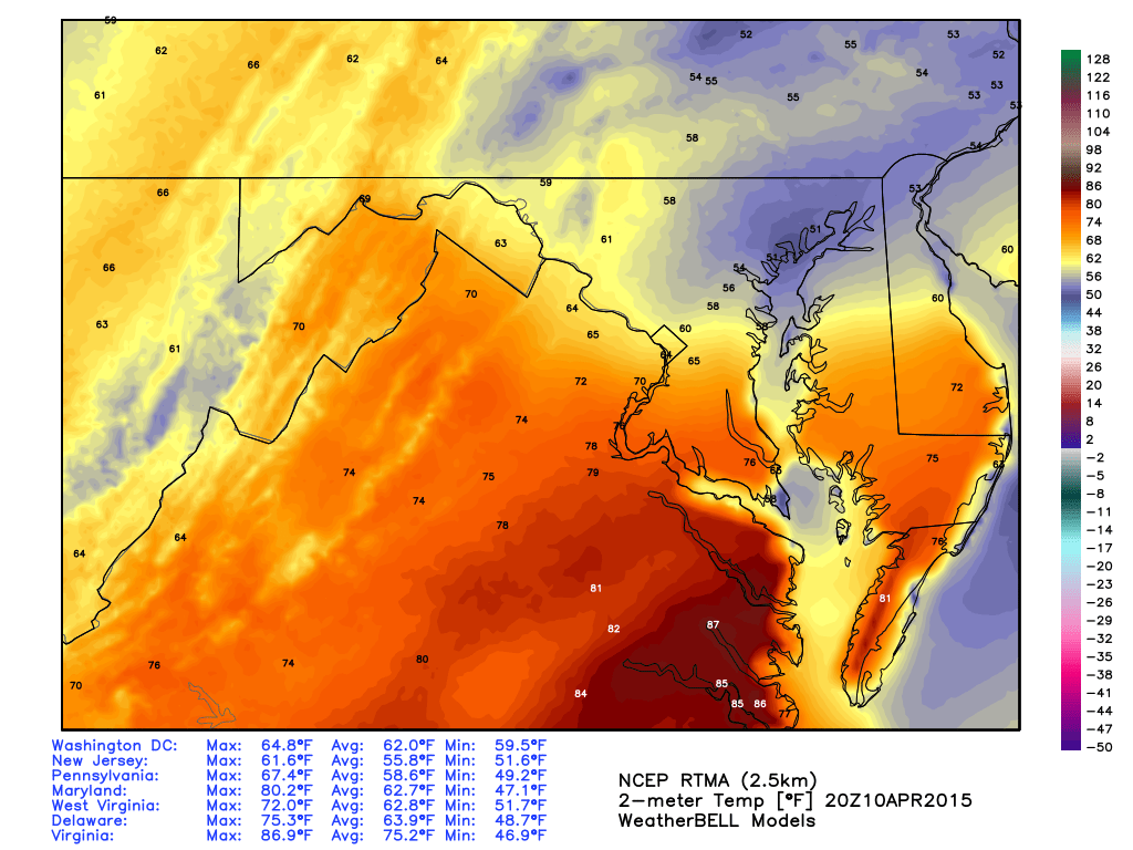 Can you spot the location of an east-west oriented warm front in this image?