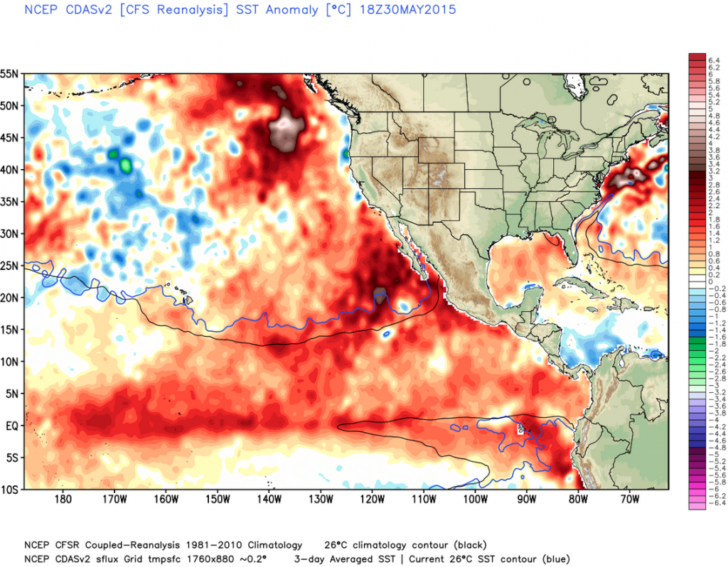 Latest SST Anomalies ctsy. WeatherBell.