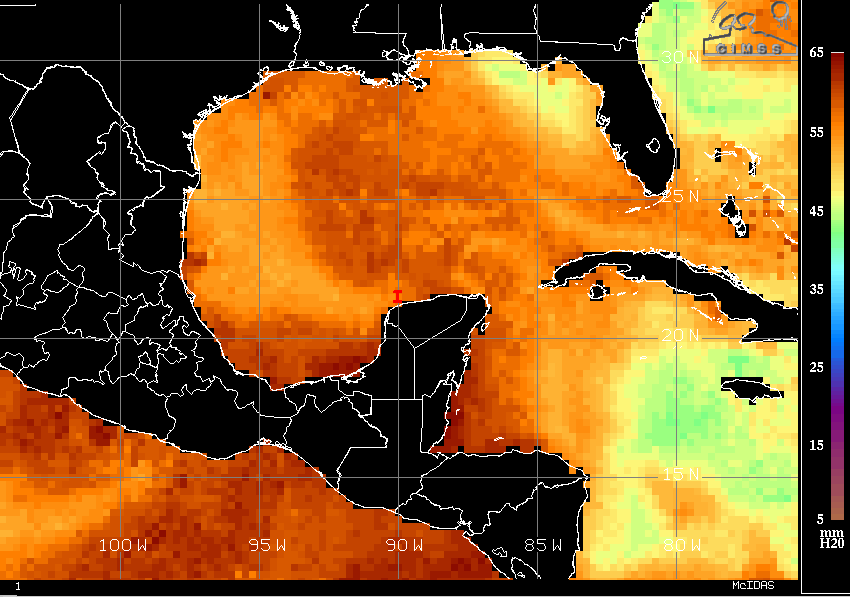 From CIMMS at Uni. Wisc. Satellite estimates of precipitable water using different IR wavelengths
