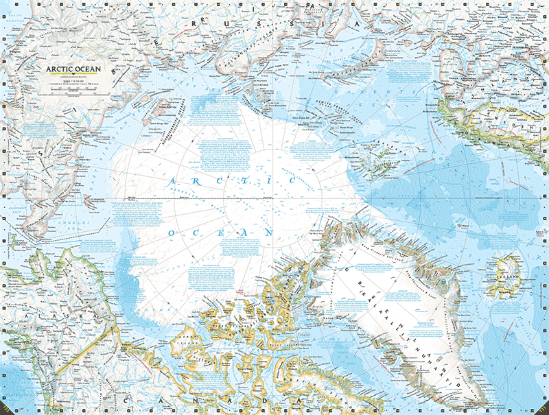 From the Nat. Geographic Society. The white areas are multi-year semi permanent ice.