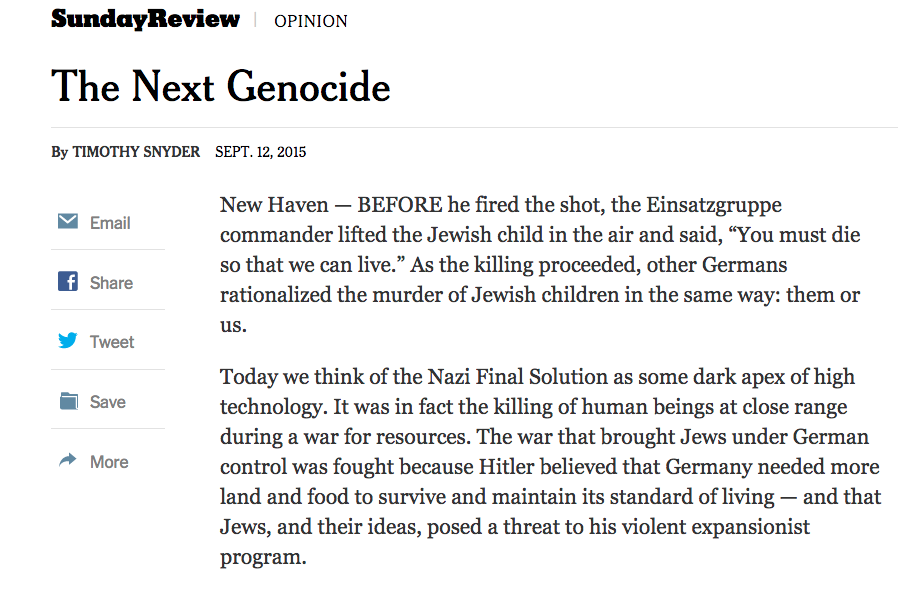 Click image to read Yale Historian Timothy Snyder's piece in the NY Times.