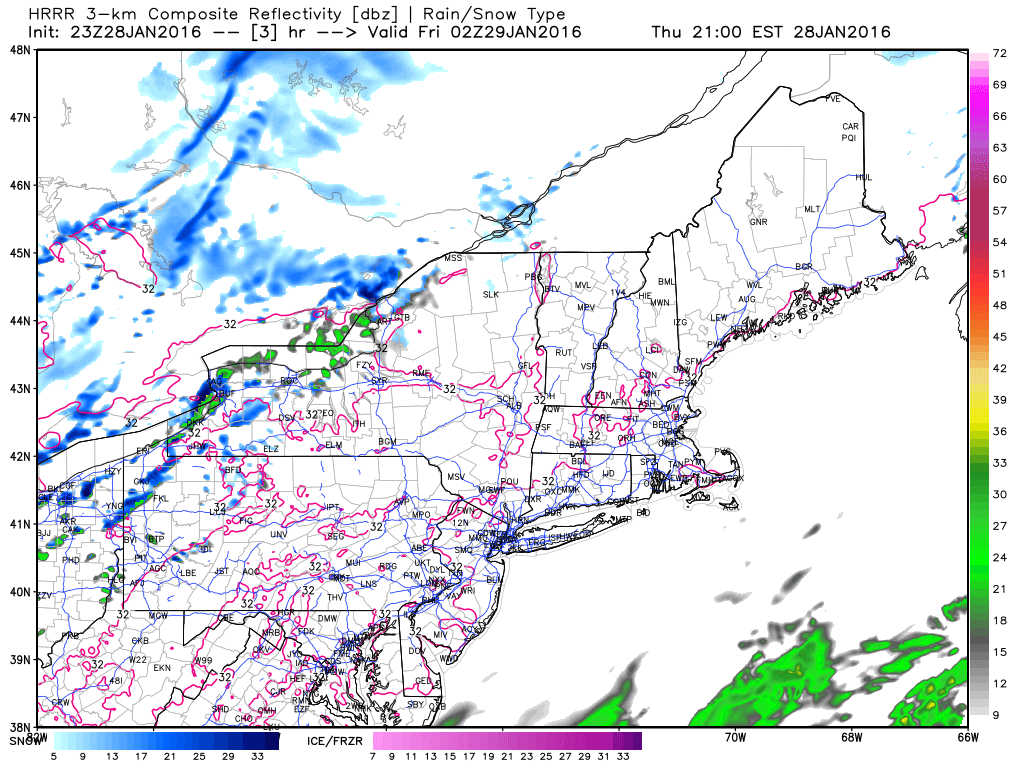 The HRRR model is making forecasts for the next 12-15 hours much better.