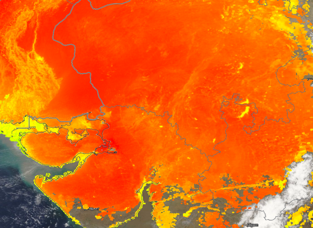 These are ground temperatures measured from the NASA Aqua satellite on Tuesday. They were over 50C.