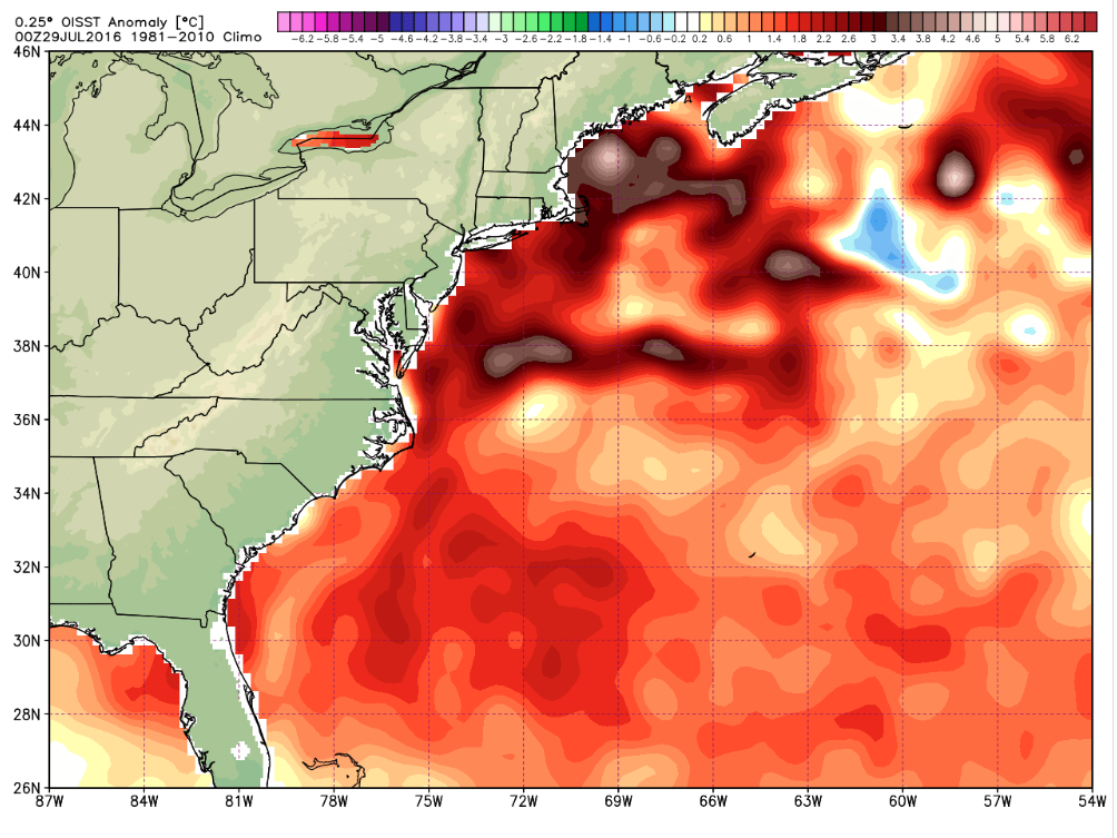 Notice how far above average the Atlantic sea surface temps are.